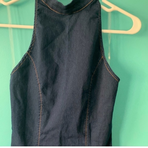 NWT Better Be Womens Denim Jean Dress Strapless Small Halter - Picture 2 of 3